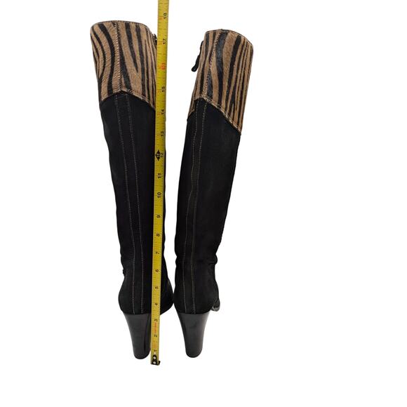 Grigiarancio By Calzaturificio Marco Black Suede/ Leather Heel Boots Size 6.5 - Picture 9 of 10